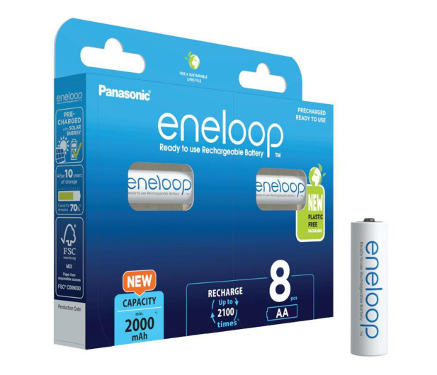 PANASONIC ENELOOP AA 2000mAh 8 szt BK-3MCDE/8HH - 1068325 - zdjęcie